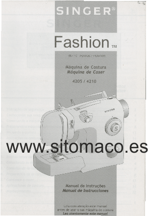 MANUAL DE INTRUCCIONES SINGER 4205, 4210 FASHION